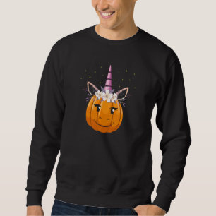 Cute Unicorn Pumpkin Halloween Thanksgiving Fall F Sweatshirt