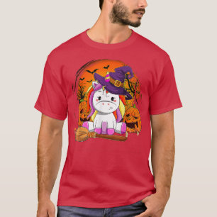 Cute Unicorn Pumpkin Halloween Thanksgiving Hallow T-Shirt