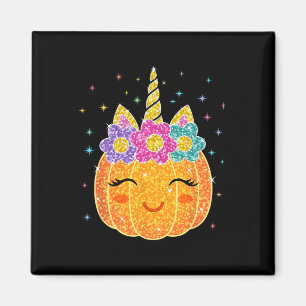 Cute Unicorn Pumpkin Halloween Thanksgiving Magnet