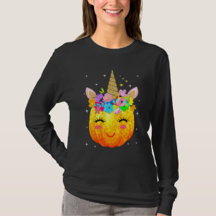 Cute Unicorn Pumpkin Halloween Thanksgiving T-Shirt