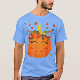 Cute Unicorn Pumpkin s For Kids Halloween Thanksgi T-Shirt