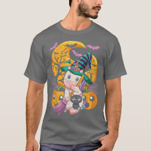 Cute Unicorn Pumpkin Thanksgiving Halloween Womens T-Shirt
