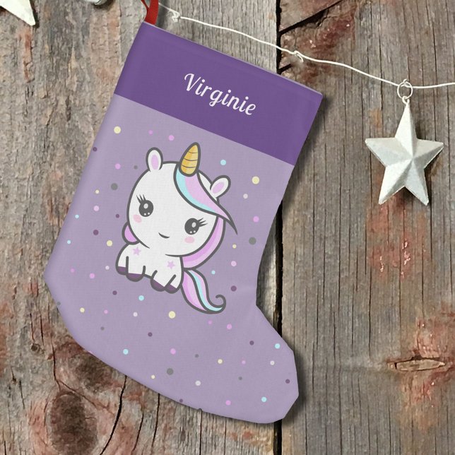 Cute Unicorn Purple Christmas Stocking (Cute Unicorn Purple Christmas Stocking)