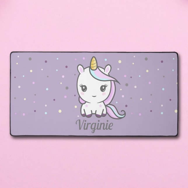 Cute Unicorn Purple Desk Mat (Cute Unicorn Purple Desk Mat)