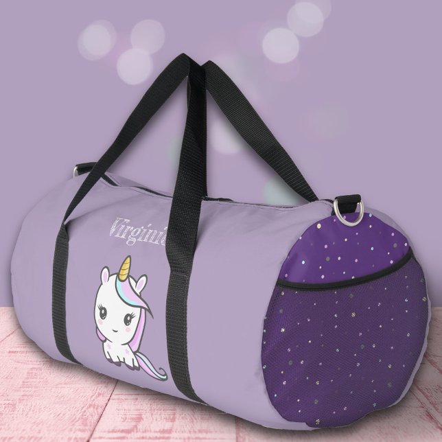 Cute Unicorn Purple  Duffle Bag (Cute Unicorn Purple Duffle Bag)