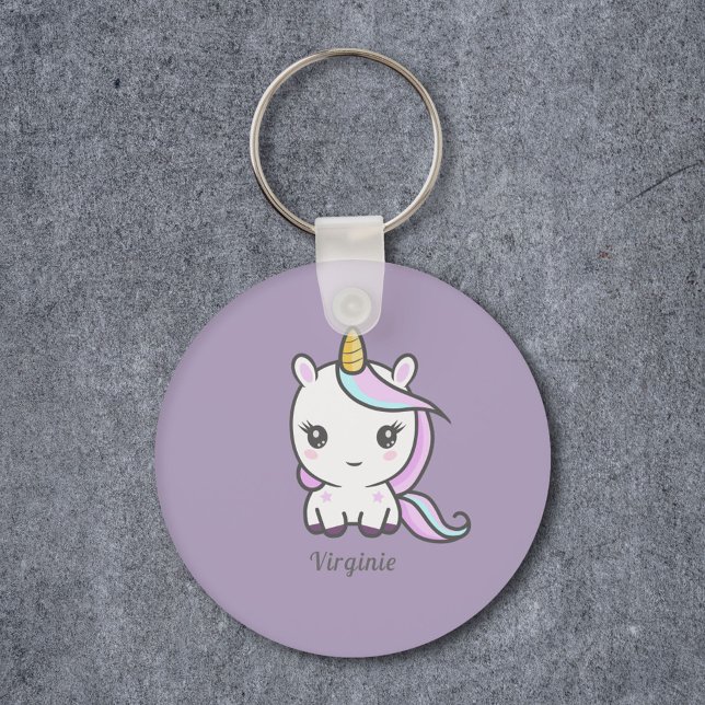 Cute Unicorn Purple Keychain (Cute Unicorn Purple Keychain)