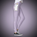 Cute Unicorn Purple Legging<br><div class="desc">Purple leggings with cute unicorns on the sides and polka dots background: a nice gift for your girlfriend's birthday!</div>