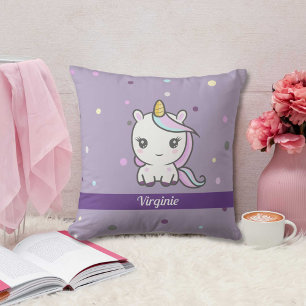 Cute Unicorn Purple Pillow