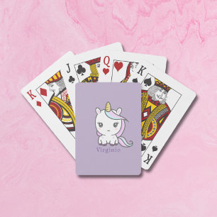 Cute Unicorn Purple Playing Cards
