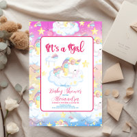 Cute Unicorn Rainbow Baby Shower