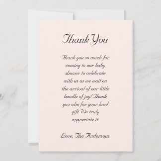 Cute Unicorn Rainbow Baby Shower Thank You Card