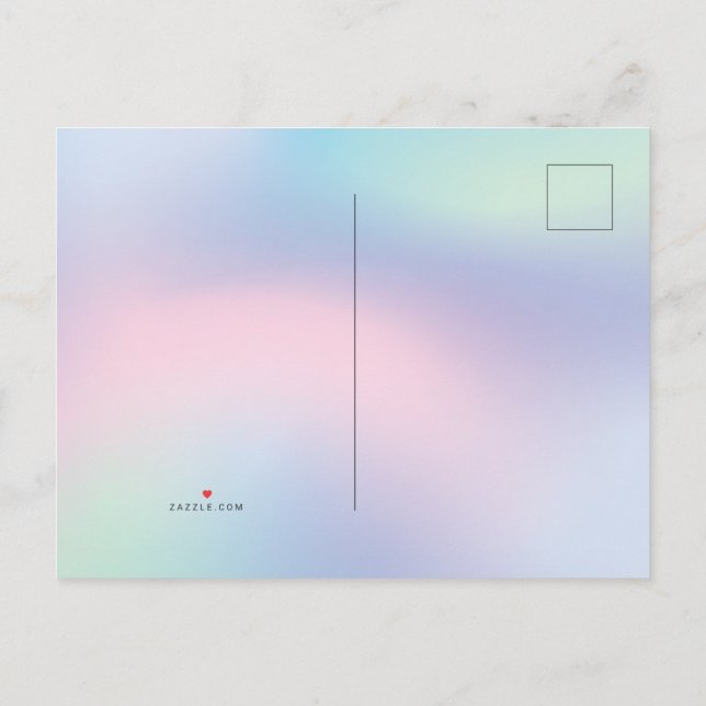 Cute Unicorn Rainbow Birthday Party kids Announcement Postcard (Back)