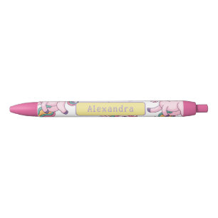 Cute Unicorn Rainbow Black Ink Pen