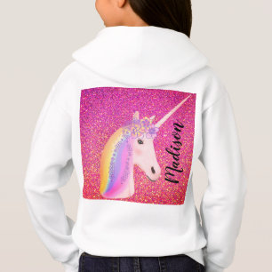 Cute Unicorn Rainbow Fantasy Pink Glitter Name