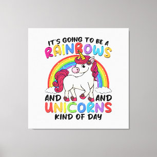 Cute Unicorn Rainbow Funny Canvas Print