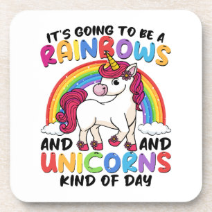 Cute Unicorn Rainbow Funny Coaster