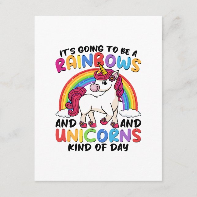 cute unicorn rainbow funny enclosure card (Front)