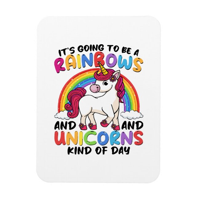 cute unicorn rainbow funny magnet (Vertical)