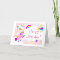 Cute Unicorn Rainbow Heart Design Custom Birthday