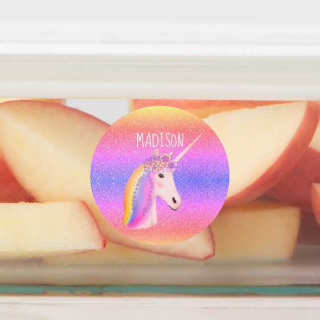 Cute Unicorn Rainbow Personalised Waterproof  (Affixed)