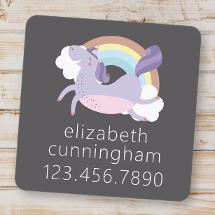 Cute Unicorn Rainbow Photo Name Phone Number