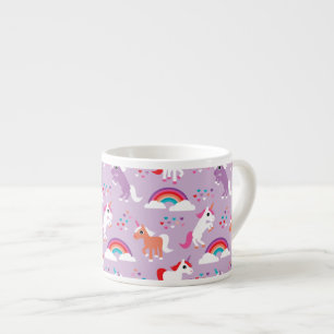 Cute Unicorn Rainbow Purple Espresso Cup