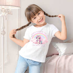Cute Unicorn Rainbow Sparkle Girls T-Shirt