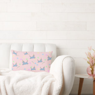 Cute Unicorn rainbow stars seamless pattern Lumbar Cushion