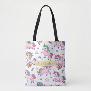 Cute Unicorn Rainbow Tote Bag
