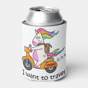 Cute Unicorn Rider I want to Travel funny   Can Cooler