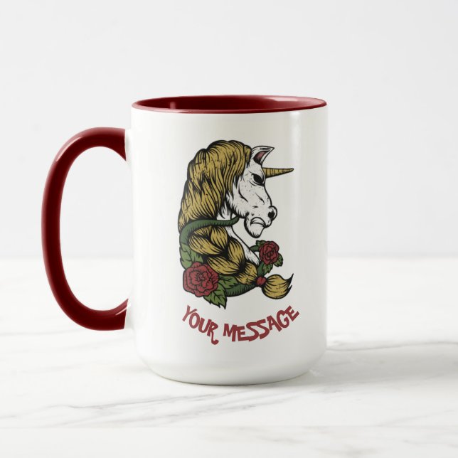 Cute Unicorn Rose Mug (Left)