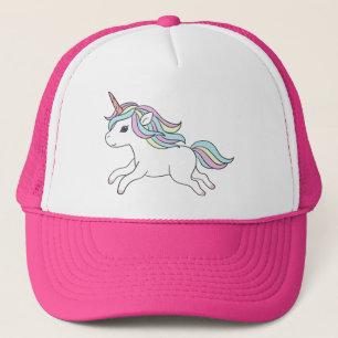 Cute Unicorn Running Girls Trucker Hat