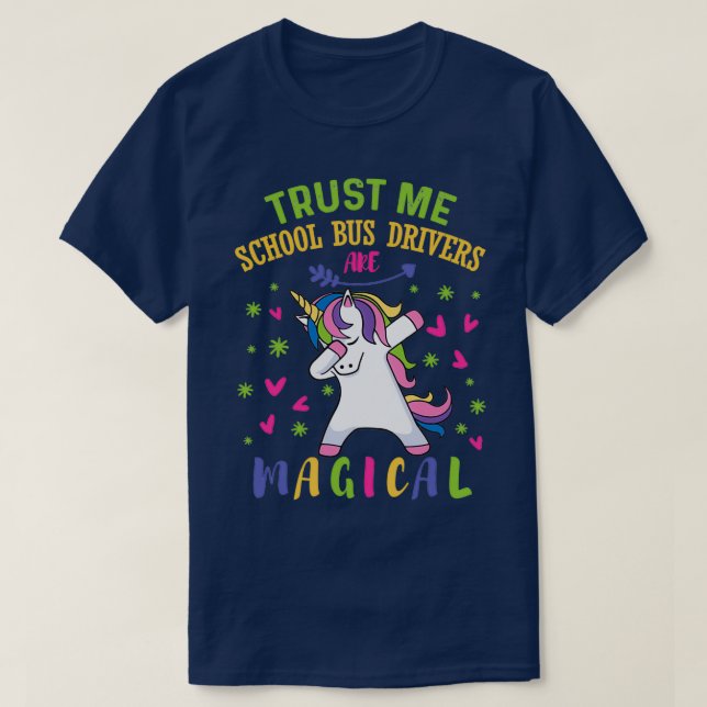 Cute Unicorn School Bus Driver Gift T-Shirt (Design Front)