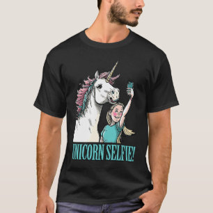 Cute Unicorn Selfie Magical Horned Horse Girl Grou T-Shirt