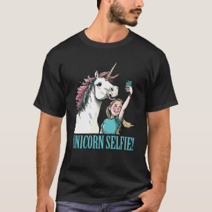 Cute Unicorn Selfie Magical Horned Horse Girl Grou T-Shirt