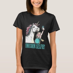 Cute Unicorn Selfie Magical Horned Horse Girl Grou T-Shirt