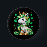 Cute Unicorn Shamrock St Patricks Day  6 Cm Round Badge<br><div class="desc">Cute Unicorn Shamrock St Patricks Day</div>