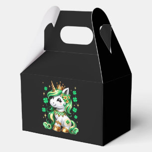 Cute Unicorn Shamrock St Patricks Day Favour Box