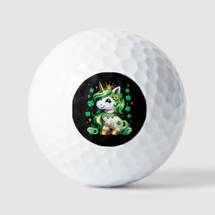 Cute Unicorn Shamrock St Patricks Day  Golf Balls