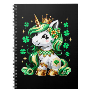 Cute Unicorn Shamrock St Patricks Day  Notebook