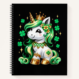 Cute Unicorn Shamrock St Patricks Day  Notebook