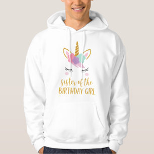 Cute Unicorn Sister , Sister of the Birthday Girl Hoodie