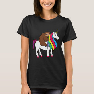 Cute Unicorn Sloth Rainbow For Girls Women Fitted T-Shirt