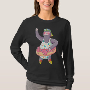 Cute Unicorn Sloth With Doughnut Inflatable Float  T-Shirt