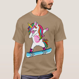 Cute Unicorn Snowboarding Skiing Dabbing Unicorn S T-Shirt