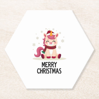 Cute Unicorn Starry Night (4) Paper Coaster