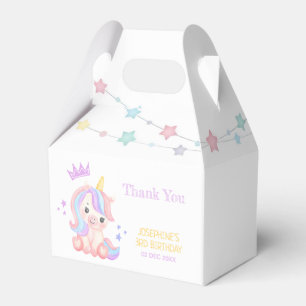 Cute Unicorn Stars Banner Fantasy Birthday Favour Box