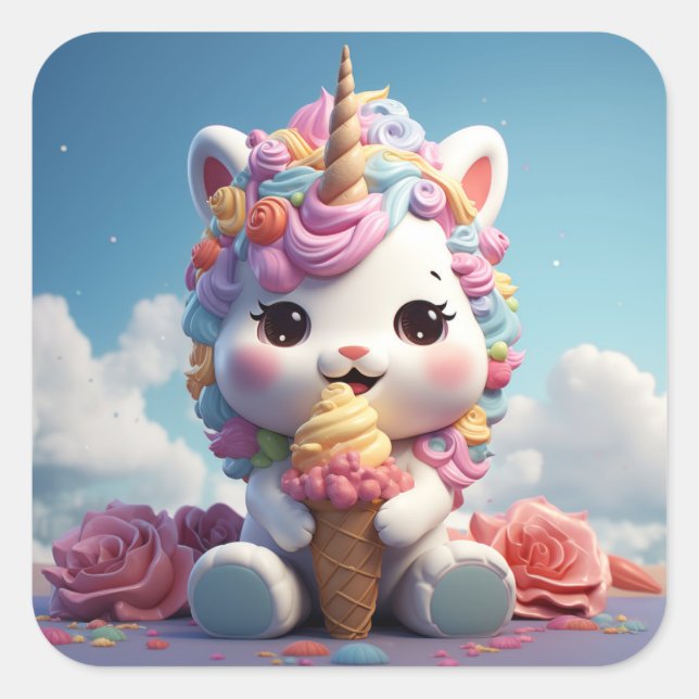 Cute unicorn sticker (Front)