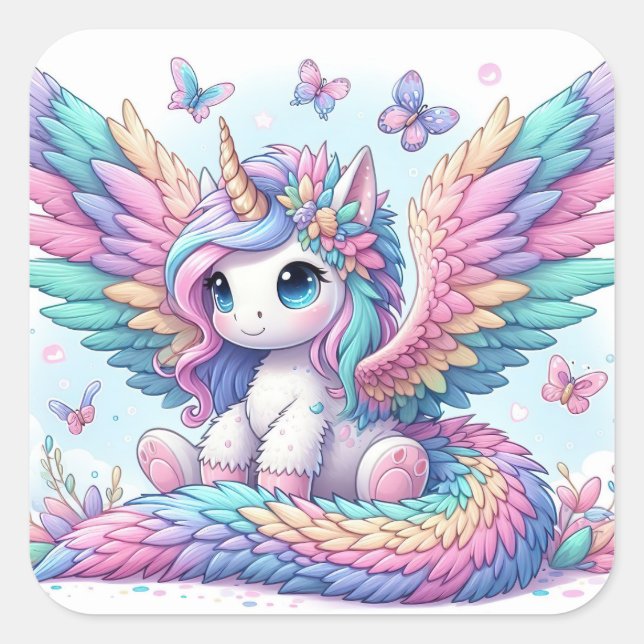 Cute Unicorn Sticker (Front)