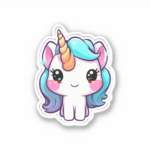 Cute unicorn sticker (Front)